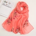 thumbnail image 2 of Embroidered Chiffon Lightweight Scarf Wrap Shawl for Women Summer Fall Fashion, 2 of 4