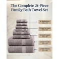 thumbnail image 2 of LANE LINEN Plush Bath Towel Set of 24 - 100% Ring Spun Cotton, Ultra-Absorbent & Superior Softness - Platinum, 2 of 9
