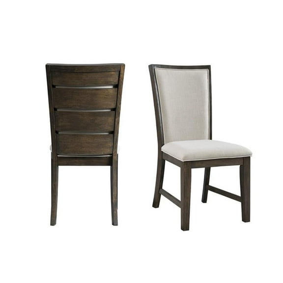 Bowery Hill Modern Slat Back Upholstered Side Chair (Set of 2)