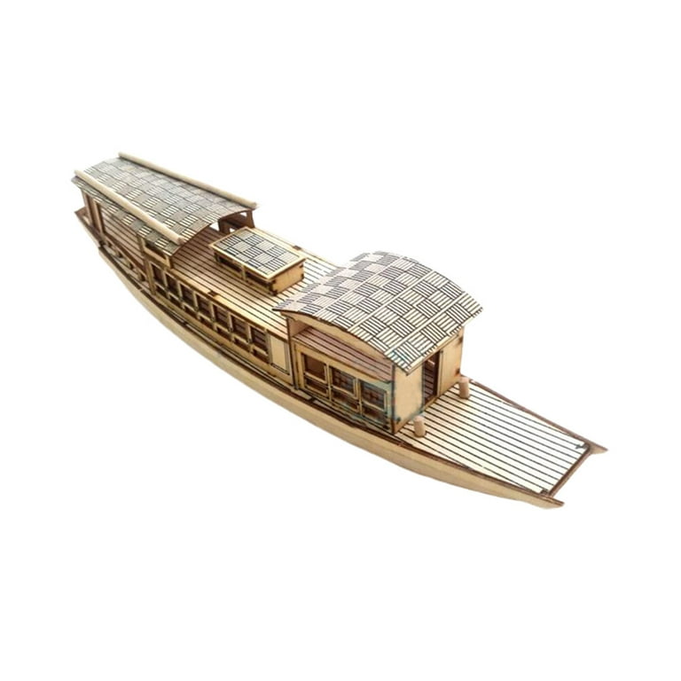 Wooden Boat Model DIY Assembling Boat Toy Wooden Boat Model Educational  Props Handicraft Present for Male Female 