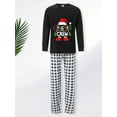 thumbnail image 6 of PaerPade Family Matching Christmas Pajamas Set Letter Print Tops Plaid Pants Holiday Sleepwear for Dad Mom Kids PJs, 6 of 10
