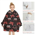 thumbnail image 6 of Red Controllers Games Icons Black Pattern Blanket Hoodies for Kids 6-13YR Oversize Wearable Blanket Hoodies for Boys Girls Teens, 6 of 7