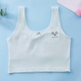 thumbnail image 2 of Xfvqtps Tank Tops for Girls Training Bras with Lightly Padded Fixed Cup Seamless Medium Length Style Soft Comfortable Breathable Solid Color Teen Bras for Girls Ages 8-12 Blue, 2 of 5