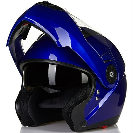 ILM Motorcycle Modular Flip up Dual Visor Helmet DOT Approved 5 Colors Available