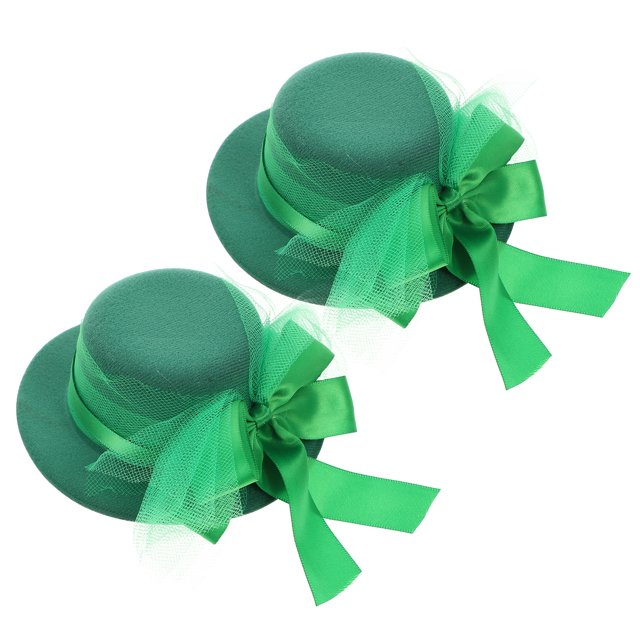 1 Set 2 Pcs Pinces à Cheveux Chapeau Vert pour la Saint-Patrick (Vert)