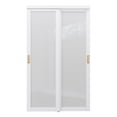 thumbnail image 3 of 48" x 80" Tempered Frosted Glass Sliding Closet Door - Space-Saving White MDF Pantry Door With Hardware, Modern Frosted Glass Design, 3 of 6