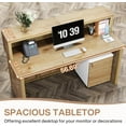 thumbnail image 4 of Tribesigns 57-Inch Reception Desk with Counter for Office, Retail, Lobby, Salon (Oak), 4 of 6