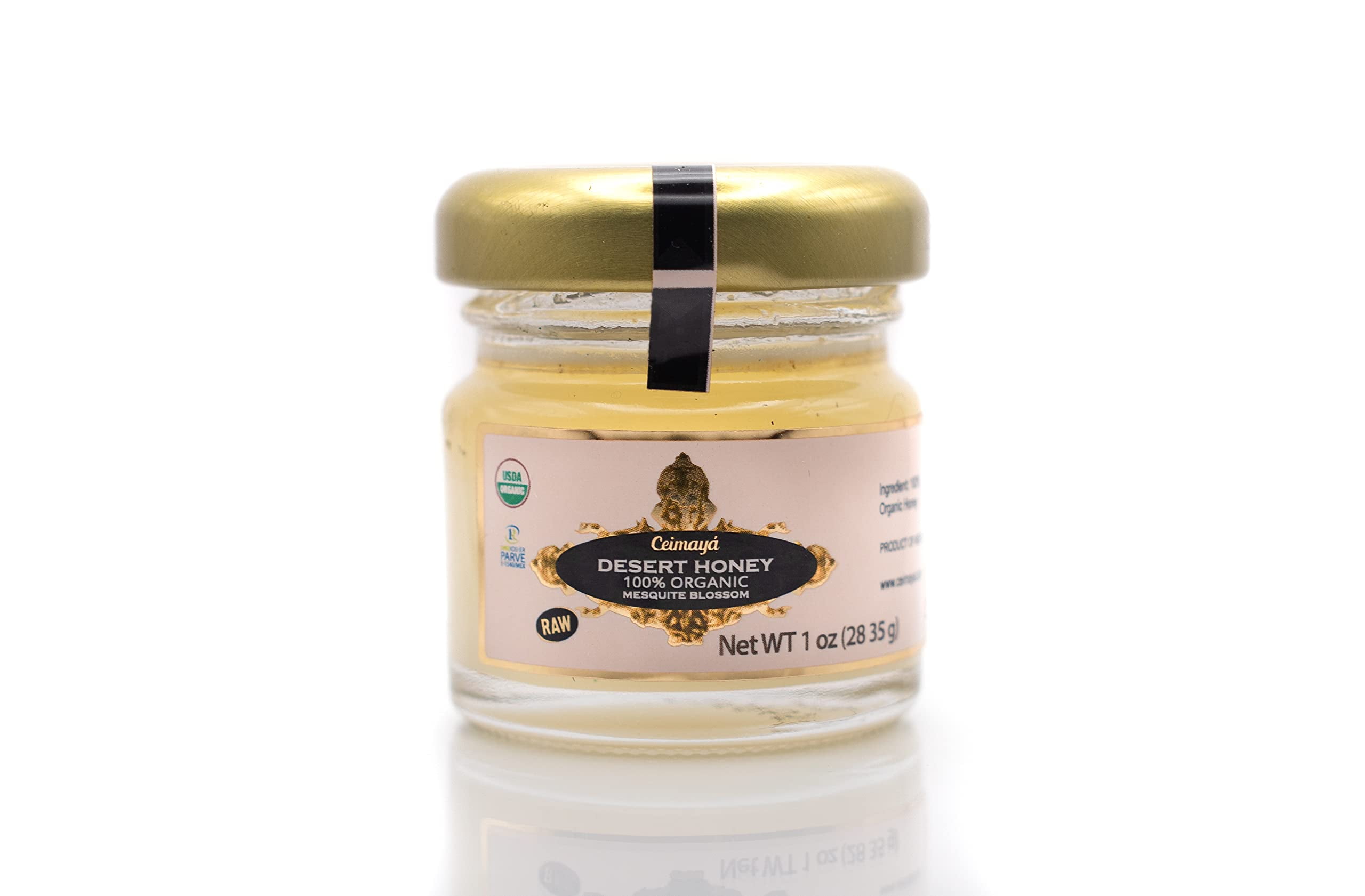 Ceimayá | Pack of 48 mini honey jars | Desert Honey, Mesquite creamy and pure raw honey, 100% Organic & Kosher | 1 oz each