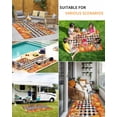 thumbnail image 5 of Outdoor Rug 6x9 ft Pumpkins Fall Thanksgiving Waterproof Outdoor Patio Rug Mat Non Slip Outside Area Rugs Carpet for RV,Camping,Porch,Deck,Pool,Balconybackyard,Orange Leaves Black White Plaid, 5 of 9