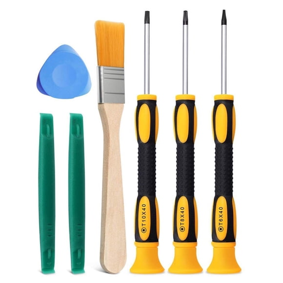 Jinsinto 7pcs Game Controller Repair Tool Kit, T6 T8 T10 Screwdriver Set Compatible with Xbox 360 / One/Series S/X Controller and Console, PS3, PS4 and PS5 Console