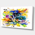 thumbnail image 2 of Design Floral Abstrait Jaune Bleu - Art Mural Floral Extra Grand, 2 of 4