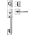 thumbnail image 2 of Berlin Modisch Poignée de Porte avant Poignée d'Entrée et Ensemble de Pêne Dormant Mince Carré Pêne Dormant à Cylindre Simple et Levier Réversible pour Portes Côté Droit et Gauche Robuste – Fini Nickel Satiné, 2 of 15