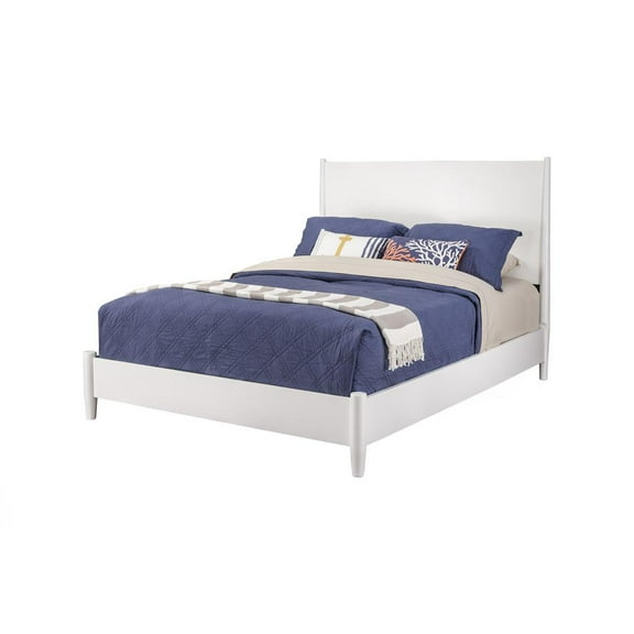 HomeRoots White Solid and Manufactured Wood California King Bed