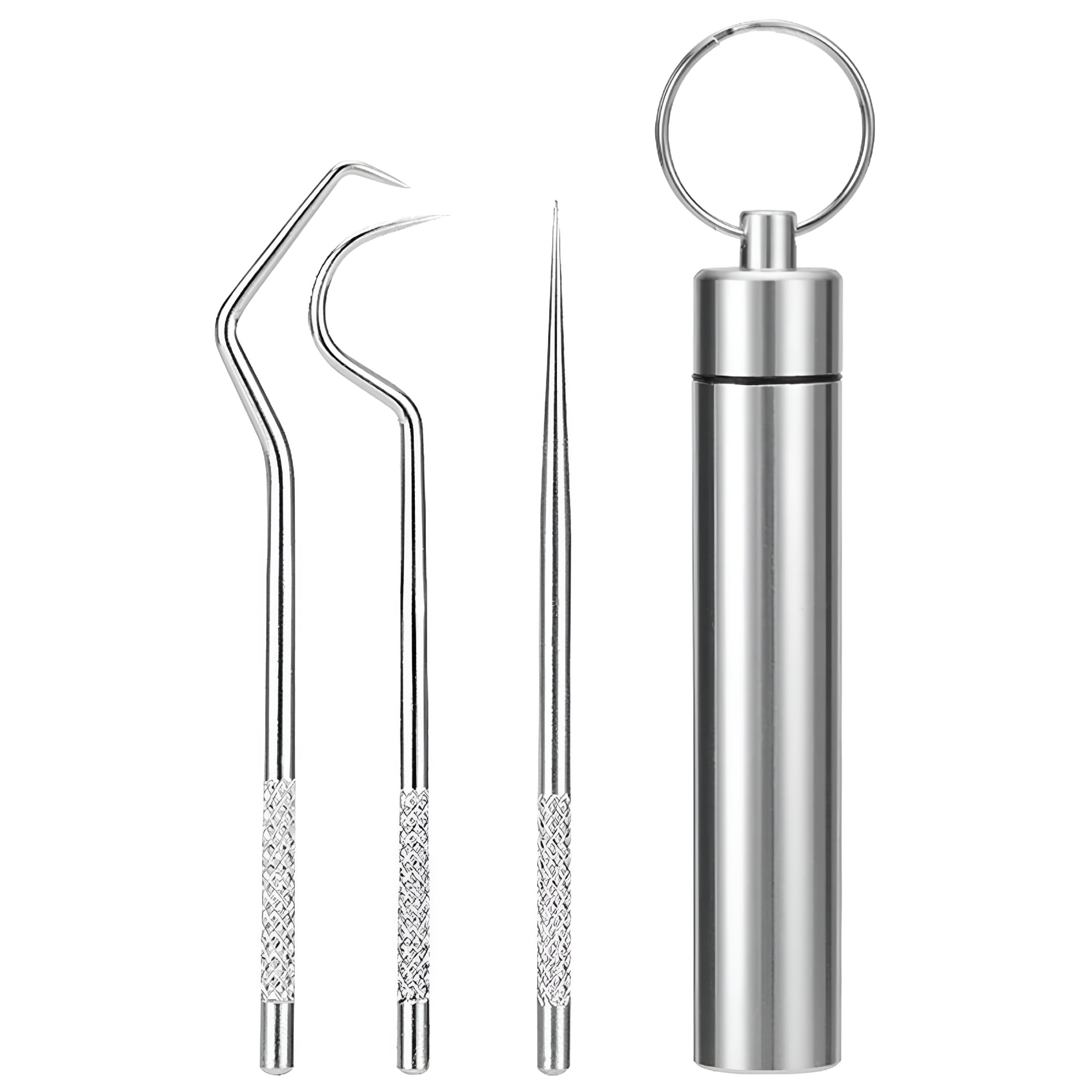 Toothpick Set Portable Stainless Steel Metal Tooth Picker Oral