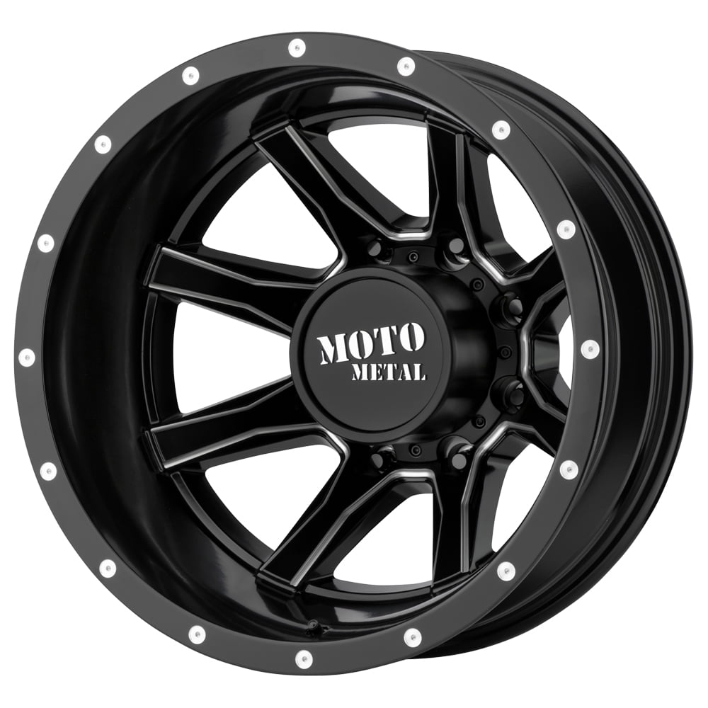 Moto Metal MO995 Dually Rear 17x6.5 8x200 155mm Black/Milled Wheel Rim