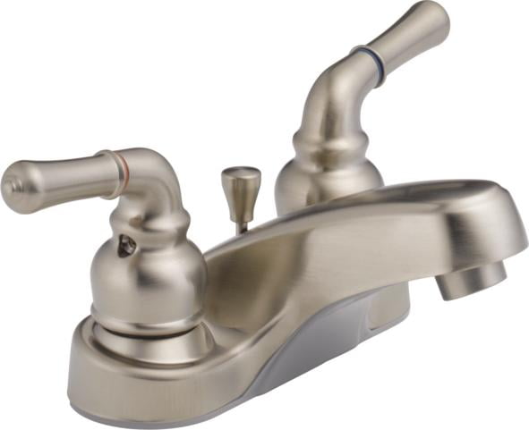 Peerless Choice Centerset Two Handle Bathroom Faucet in Brushed Nickel