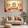 thumbnail image 5 of LUUFILx 85 Years Loved Banner Celebration Backdrop Golden Anniversary Party Supplies Background Decorations Milestone Birthday Event Champagne Theme, 5 of 7
