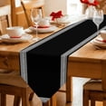 thumbnail image 2 of Black Geometric Table Runner Linen Burlap Table Runner 72 Inches Long Country Farm Traditional Chinese Tile Dresser Scarves for Kitchen Island Coffee Dining Party Wedding Holiday Decor 18"x72", 2 of 8