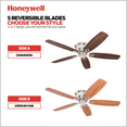 thumbnail image 4 of Honeywell Glen Alden 52" Nickel Low Profile Ceiling Fan with 5 Blades, Pull Chain Control & Reverse Airflow, 4 of 10