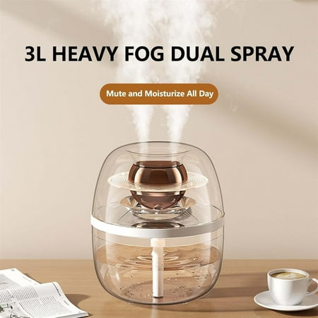 

MARCUVMK 3L Dual Spray Humidifier for Home Bedroom Large Capacity Silent Bedroom Office Night Light USB Humidifier Home & Kitchen Small Appliances