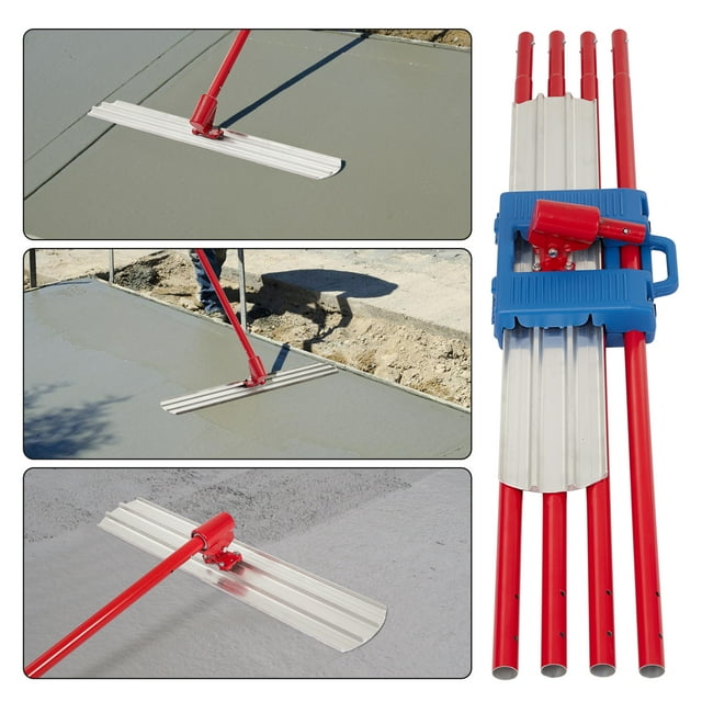 EastVita Bull Float Magnesium Concrete Float, 48 x 8" Round End Concrete Float Tool Cement Tool,Concrete Kit Bull Float with 4 Float Handle Bracket Concrete Tools Finishing