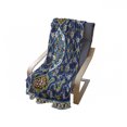 thumbnail image 4 of Moroccan Soft Flannel Fleece Throw Blanket, Oriental Motif with Vintage Byzantine Style Tile Effects Artwork, Cozy Plush for Indoor and Outdoor Use, 50" x 60", Mustard Royal Blue, by Ambesonne, 4 of 6