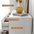 thumbnail image 4 of ChVans 9 Drawer Dresser for Bedroom, 59" Wide 41" Tall Modern High Gloss Dresser with Wood Chest of 9 Drawer Handle Free, Large White Malm Dresser for Bedroom, Living Room, Entryway, Hallway, 4 of 8