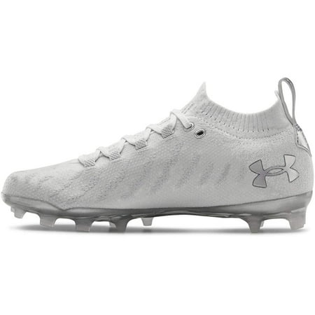 Under Armour Mens Spotlight Lux MC Football Shoe, White (100)/Metallic Silver, 10.5 M US