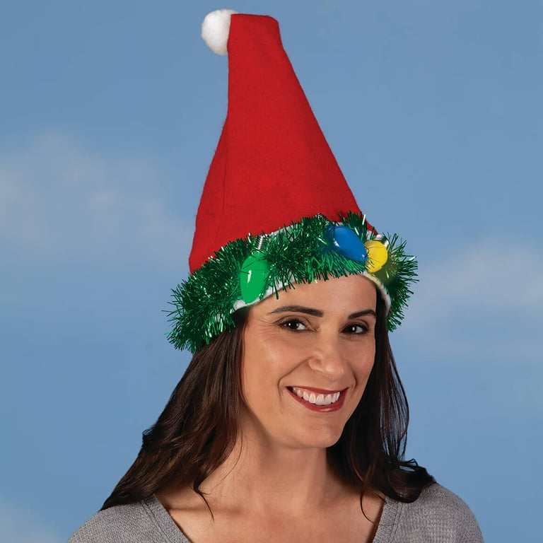 DDI 2359525 Tacky Tinsel Light Up Santa Hat, Case of 48