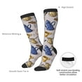 thumbnail image 4 of Xecao Antique Vintage Teapot Coffee Grinder print thigh-high socks, crafted for both men and women with a stretchy, high-opaque design perfect for daily wear, 4 of 6