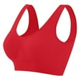 thumbnail image 2 of Womens Bras Full Coverage Plus Size Seamless No Underwire Breathable Daily Tank bras Underwear for Women Red M, 2 of 3
