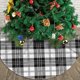 thumbnail image 3 of Falda para árbol de Navidad a cuadros escoceses en blanco y negro (1), suave y divertida decoración navideña de granja con cuello para árbol de Navidad de 30", 3 of 4