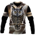 thumbnail image 5 of Sudadera con capucha y sudadera unisex con estampado 3D completo de águila/cuervo y tatuaje Vegvisir en rojo, con cremallera y chándales casuales, 5 of 5