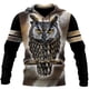 thumbnail image 5 of Sudadera con capucha y sudadera unisex con estampado 3D completo de águila/cuervo y tatuaje Vegvisir en rojo, con cremallera y chándales casuales, 5 of 5