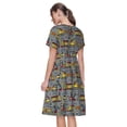 thumbnail image 2 of Bixox Robe d'Été à Manches Courtes pour Femmes Robe Ample Longueur Genou avec Poches-Excavatrice Moderne, 2 of 7
