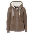 thumbnail image 3 of Fesfesfes Women Flannel Jacket Winter Warm Solid Teddy Fleece Hooded Casual Coat Hooded Jacket Outwear, 3 of 6