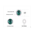 thumbnail image 3 of Jewelrypalace Princess Diana Kate Middleton Class Gemstone Birthstone Simulated Emerald Stud Earrings for Women, 14k Gold Plated 925 Sterling Silver Earrings for Women, Earings Set, 3 of 7