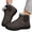 a-Coffee, variant on Winter Boots for Women Black Fleece Lined Slip on Ankle Snow Booties Lightweight Outdoor Walking Shoes