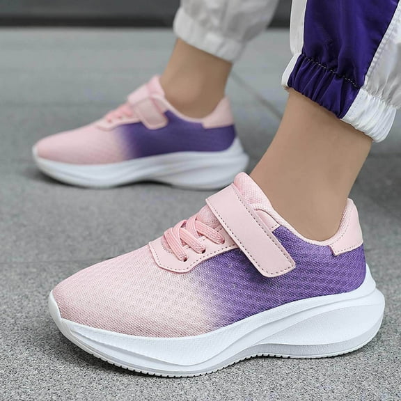 XIMIN Kids Wide Toe Box Athletic Running Sports Strap Sneakers Running Tennis Shoes Boys Girls Athletic Running Shoes Zero Drop Sole Toddler Sport Sneakers