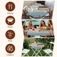 thumbnail image 7 of Blue Beige Brown Vintage Round Tablecloth, Fitted Table Cover with Elastic for 36"-44" Round Tables, Retro Farmhouse Elegant Pastoral Table Cloth Outdoor Indoor Dinning Party Waterproof Tablecloths, 7 of 7