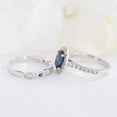 thumbnail image 3 of AYYUFE Women Faux Sapphire Silver Plated Ring Bride Wedding Decor Gift, 3 of 4
