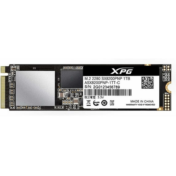 1TB AData XPG SX8200 Pro 3D NAND NVMe Gen3x4 M.2 2280 Solid State Drive