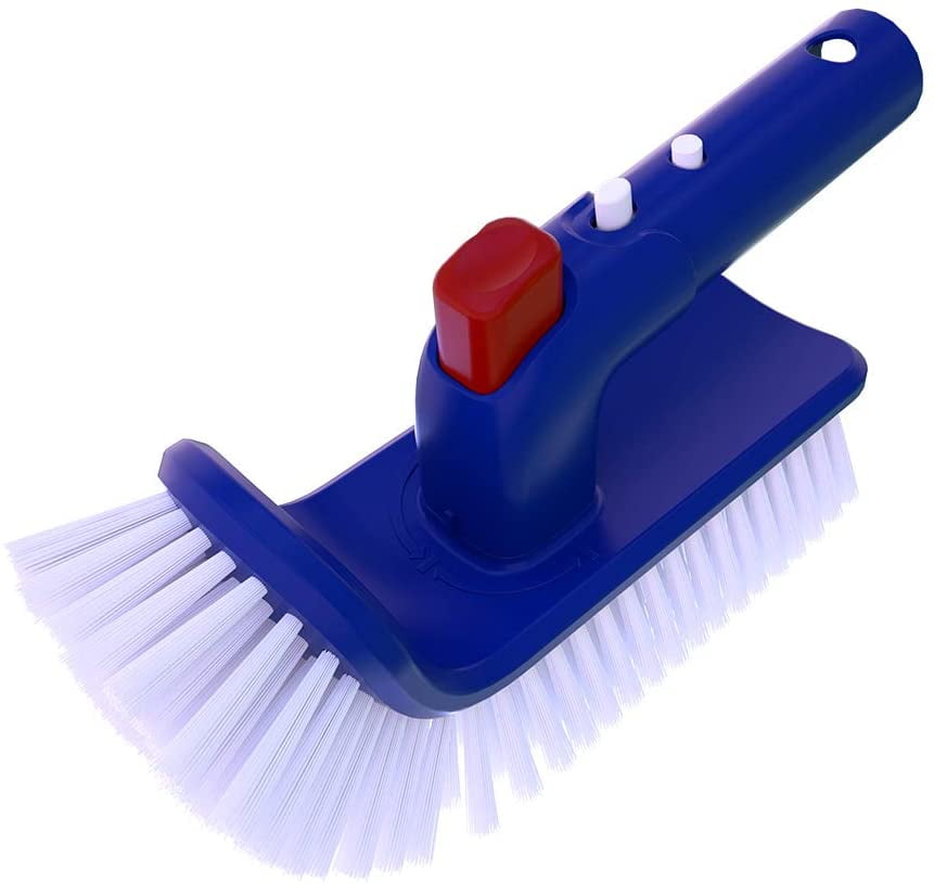 Pool Step & Corner Brush,180 Degree Rotation Handle Scrub Brush,for