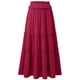 thumbnail image 1 of TaTaai Women's Spring Summer Casual Skirt Solid Color Elastic Waist with Pockets Pleated Ankle Length Long Maxi Skirt Soft Stretchy Gift, 1 of 2