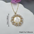 thumbnail image 4 of Mother Of Pearl Virgin Mary Medal Necklace,18K Gold Plated Pearl MOP Necklace Women, 4 of 5