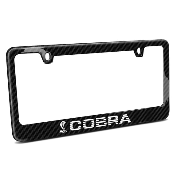 Ford Cobra Speed-Line Dual Logo Black Real Carbon Fiber License Plate Frame