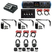 3-Person Podcast Podcasting Recording Kit w/Presonus STUDIO 24C Interface+Boom