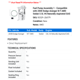 thumbnail image 2 of Fuel Pump Assembly 1 - Compatible with 2008 Dodge Avenger R/T AWD Sedan 3.5L V6 Naturally Aspirated GAS - Autopart Premium, 2 of 2