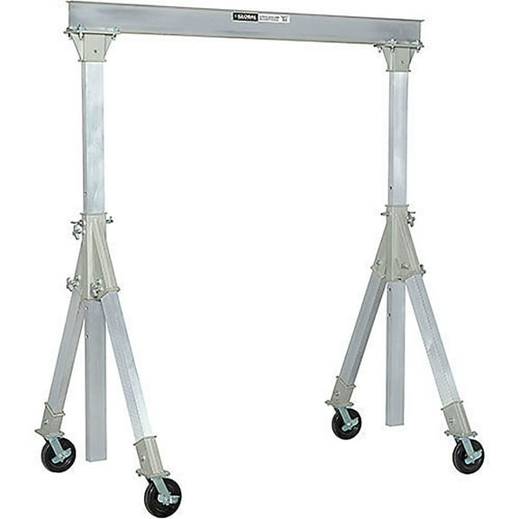 Global Industrial Adjustable Height Aluminum Gantry Crane, 9'8"W x 9'6-12'H, 2000 Lb. Cap.