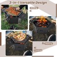 thumbnail image 3 of HAPPYGRILL Portable Charcoal Grill Stove, Outdoor Hibachi Grill Smoker w/ 360° Rotatable Grill, Foldable Body & Legs, Heavy-duty BBQ Grill w/Handles for Cooking & Heating, 3 of 9